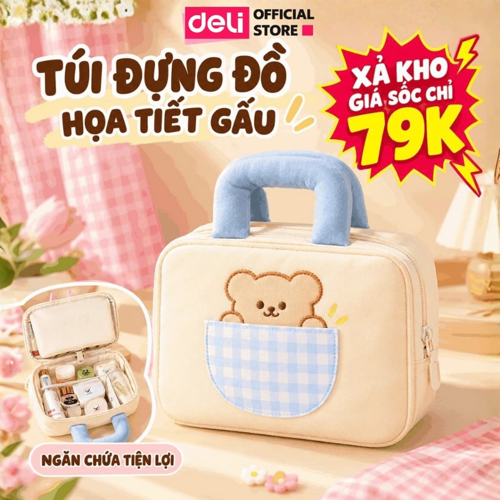 [🔥CHỈ 79K] Túi Đựng Đồ Butterbear Deli Hình Hoa Gấu Dễ Thương Túi Đeo Vai Mini Cho Bé,Văn Phòng Đựng Đồ Cá Nhân