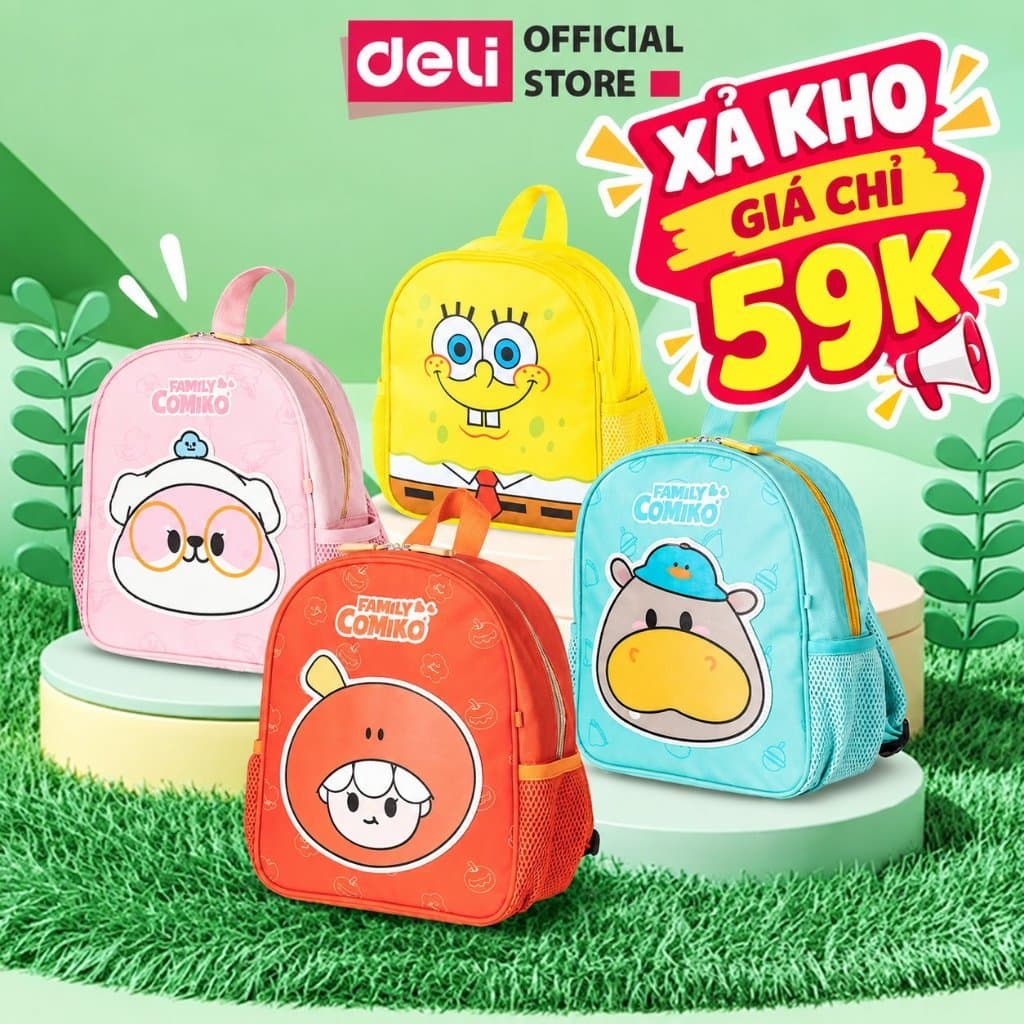 [🔥XẢ KHO GIÁ SỐC] Balo Cho Bé Deli Hình Động Vật Dễ Thương, Cặp Sách Đi Học Cho Bé Trai Bé Gái Đi Học Mầm Non