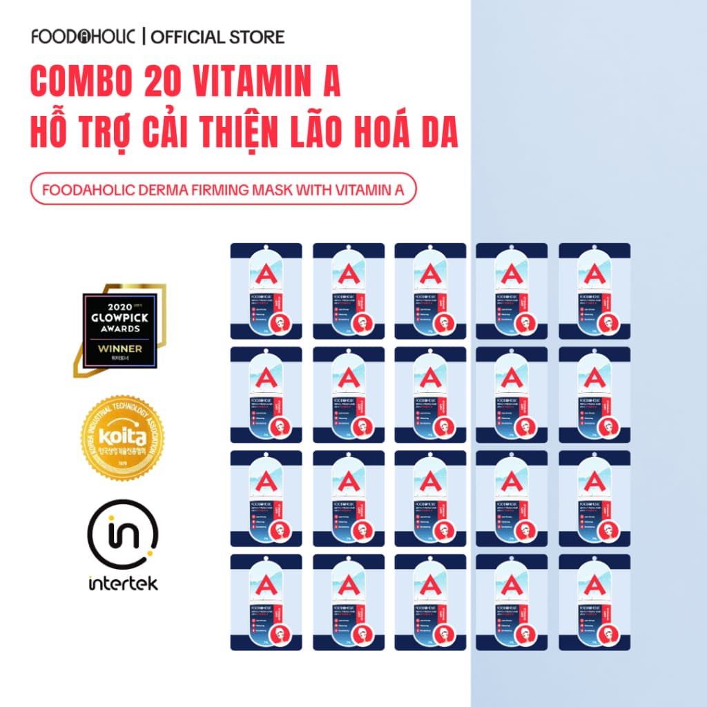 Combo 20 Mặt Nạ Foodaholic Vitamin Dưỡng Da Chuyên Sâu 23g/miếng - DATE THÁNG 3/2027