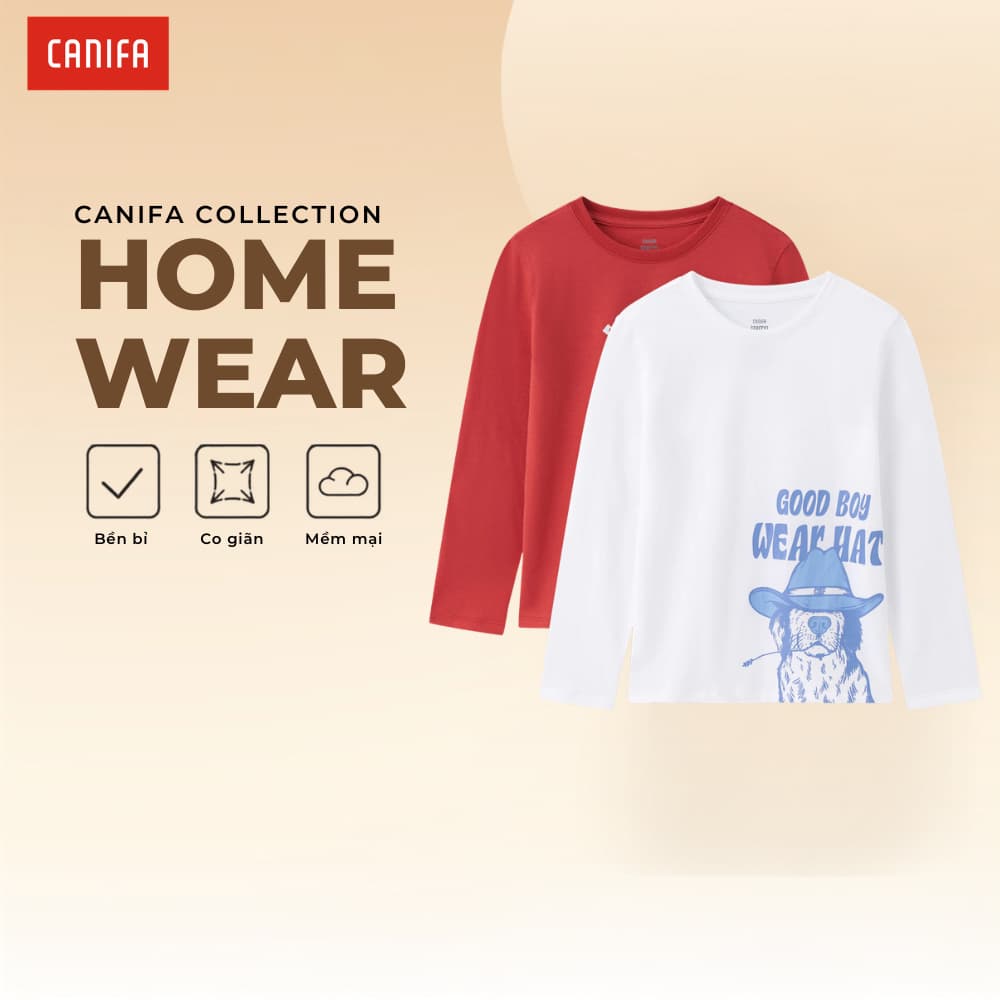 Combo 2 áo dài tay bé trai ngộ nghĩnh đáng yêu mặc nhà có hình in có chứng chỉ OEKO-TEX mềm mại an toàn với da 2LA26W001