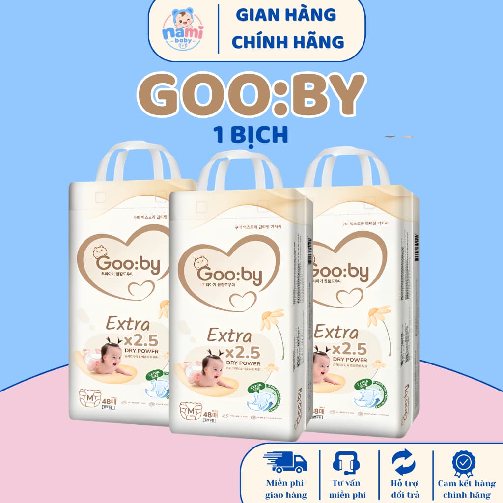 Tã/bỉm quần, dán Gooby Extra Siêu mỏng mềm mại, chống tràn, siêu thấm hút size NB/S/M/L/XL/XXL/XXXL cho bé 5 - 30KG
