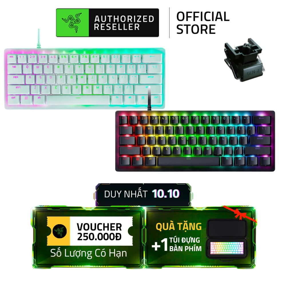Bàn Phím Gaming Razer Huntsman V3 Pro Mini | Rapid Trigger | Quang Analog | Keycap PBT Doubleshot | Lưu 6 Profile