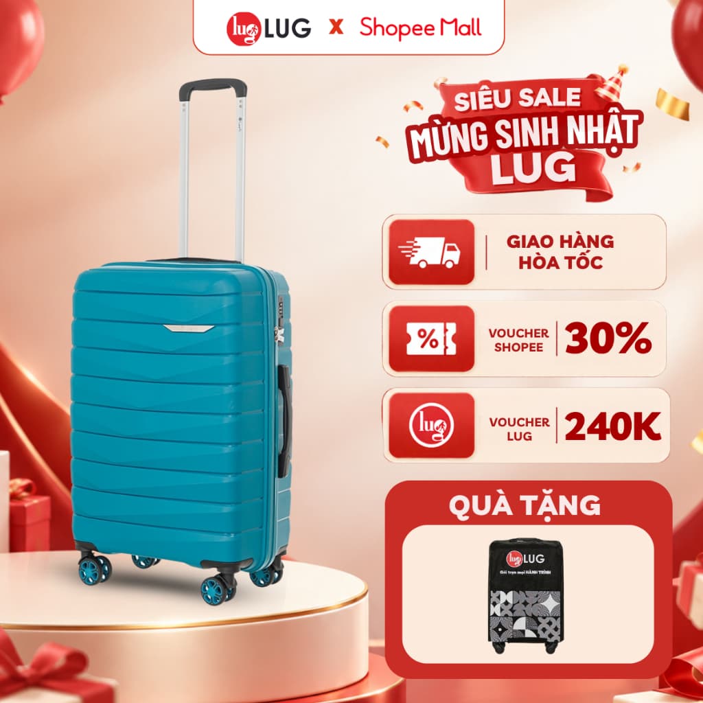 [🔥XẢ KHO🔥] Vali Kéo LUG Lusetti MP027 Size 20, Size 24 Nhựa PP Chống Bể Vỡ - Khóa Số Âm Bảo Mật An Toàn